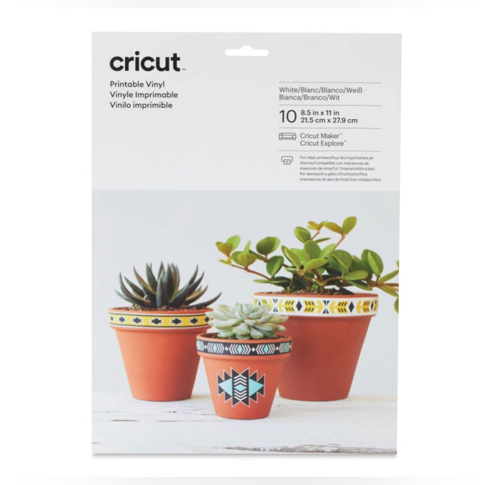 - Lot of 4 packs Cricut White Printable Vinyl Packs 40Sheets